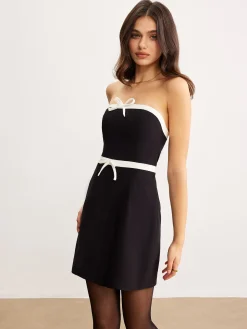 Contrast Trim Tube Short Dress