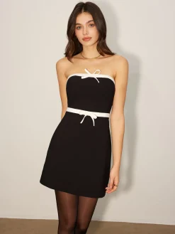 Contrast Trim Tube Short Dress