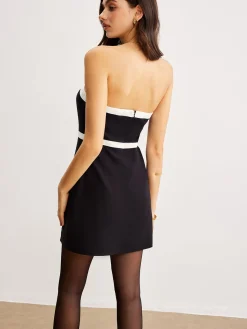 Contrast Trim Tube Short Dress