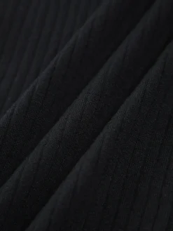 Contrast Trim Wrap Midi Knit Dress