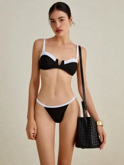 Contrast Two-Tone Bikini Set