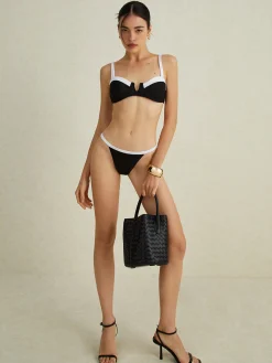 Contrast Two-Tone Bikini Set
