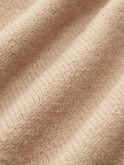 Contrast Wave Trim Bow Sweater