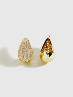Copper Set Zircon Stud Earrings