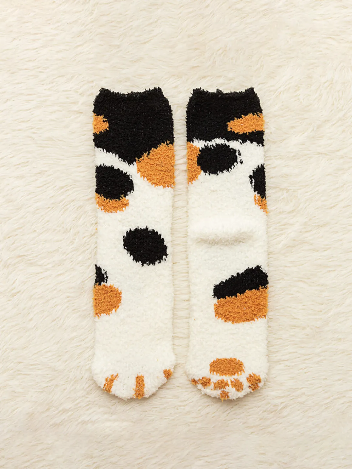 Coral Fleece Polka Dot Socks