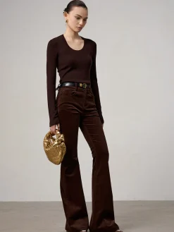 Corduroy Bootcut Pants Without Belt