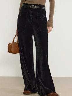 Corduroy Draped Pants Without Belt
