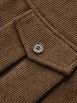Corduroy Pleated Skirt With Belt