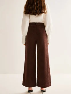 Corduroy Wide-Leg Pants Without Belt