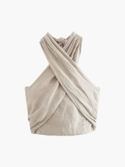 Cotton & Line Crisscross Halter Tank Top