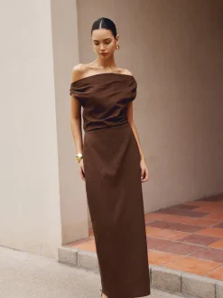 Cotton & Linen Asymmetrical Neck Dress
