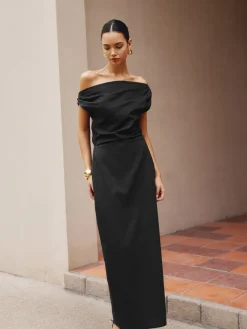 Cotton & Linen Asymmetrical Neck Dress