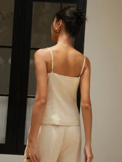 Cotton & Linen Button Cami Top