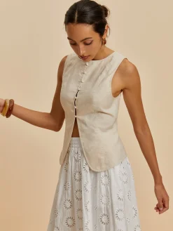 Cotton & Linen Casual Sleeveless Blouse