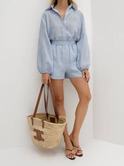 Cotton & Linen Casual Shorts Set