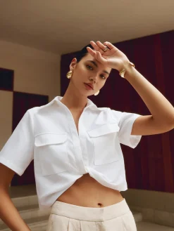 Cotton & Linen Cropped Shirt