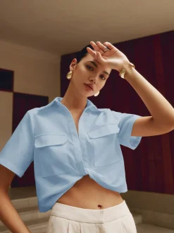 Cotton & Linen Cropped Shirt
