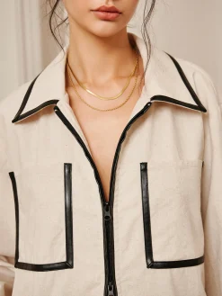Cotton & Linen Double Zip Jacket