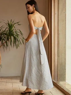 Cotton & Linen Off-Shoulder Dress