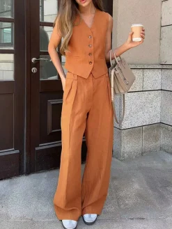 Cotton & Linen Pants Set