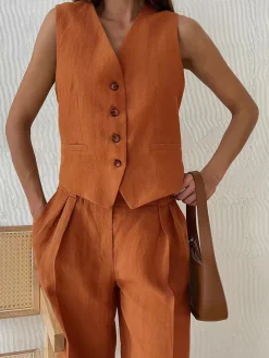 Cotton & Linen Pants Set