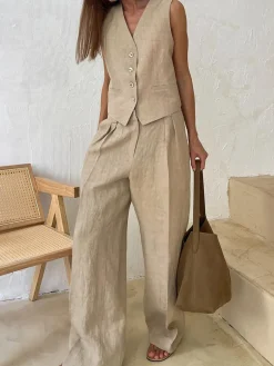 Cotton & Linen Pants Set