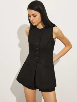 Cotton & Linen Pockets Short Set