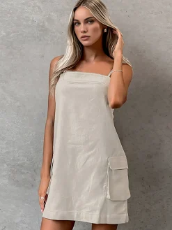 Cotton & Linen Pockets Cami Dress
