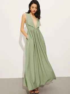 Cotton & Linen Pockets Polo Dress