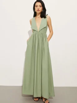 Cotton & Linen Pockets Polo Dress