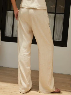 Cotton & Linen Straight Leg Pants