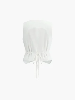 Cotton & Linen Tie-Detail  Vest Top