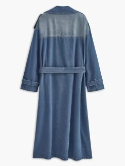 Cotton Belted Denim Trench Coat
