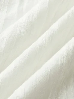 Cotton Blend Solid Square Neckline Short Dress