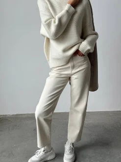 Cotton Blends Mechanism Knitting Sweater