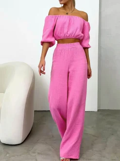 Cotton Blends Pants Set