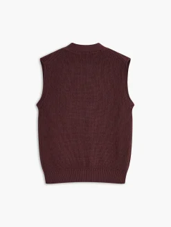 Cotton Blends Ribbed Sweater Vest