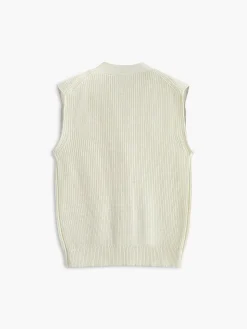Cotton Blends Ribbed Sweater Vest