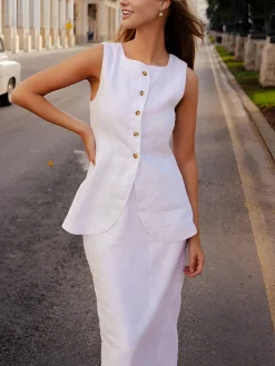 Cotton Blends Skirt Set