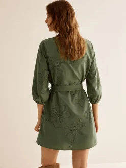 Cotton Boheme Embroidery Belted Dress
