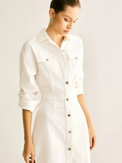 Cotton Breasted Cinched Dress