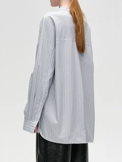 Cotton Contrast Trim Pinstripe Polo Shirt