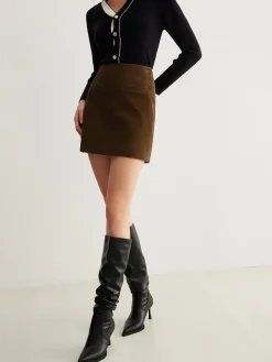 Cotton Corduroy A-Line Skirt