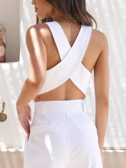 Cotton Crisscross Tailored Vest