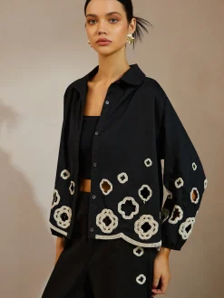 Cotton Hollow Embroidered Blouse
