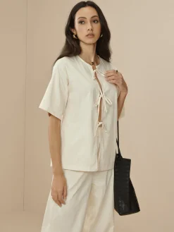 Cotton Lace Up Cozy Pants Set