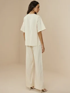 Cotton Lace Up Cozy Pants Set