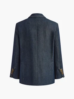 Cotton Lapel Denim Blazer
