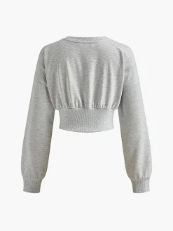 Cotton Pleated Corset Sweatshirt