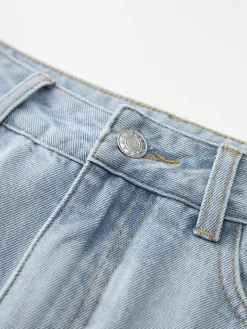 Cotton Split Denim Skirt